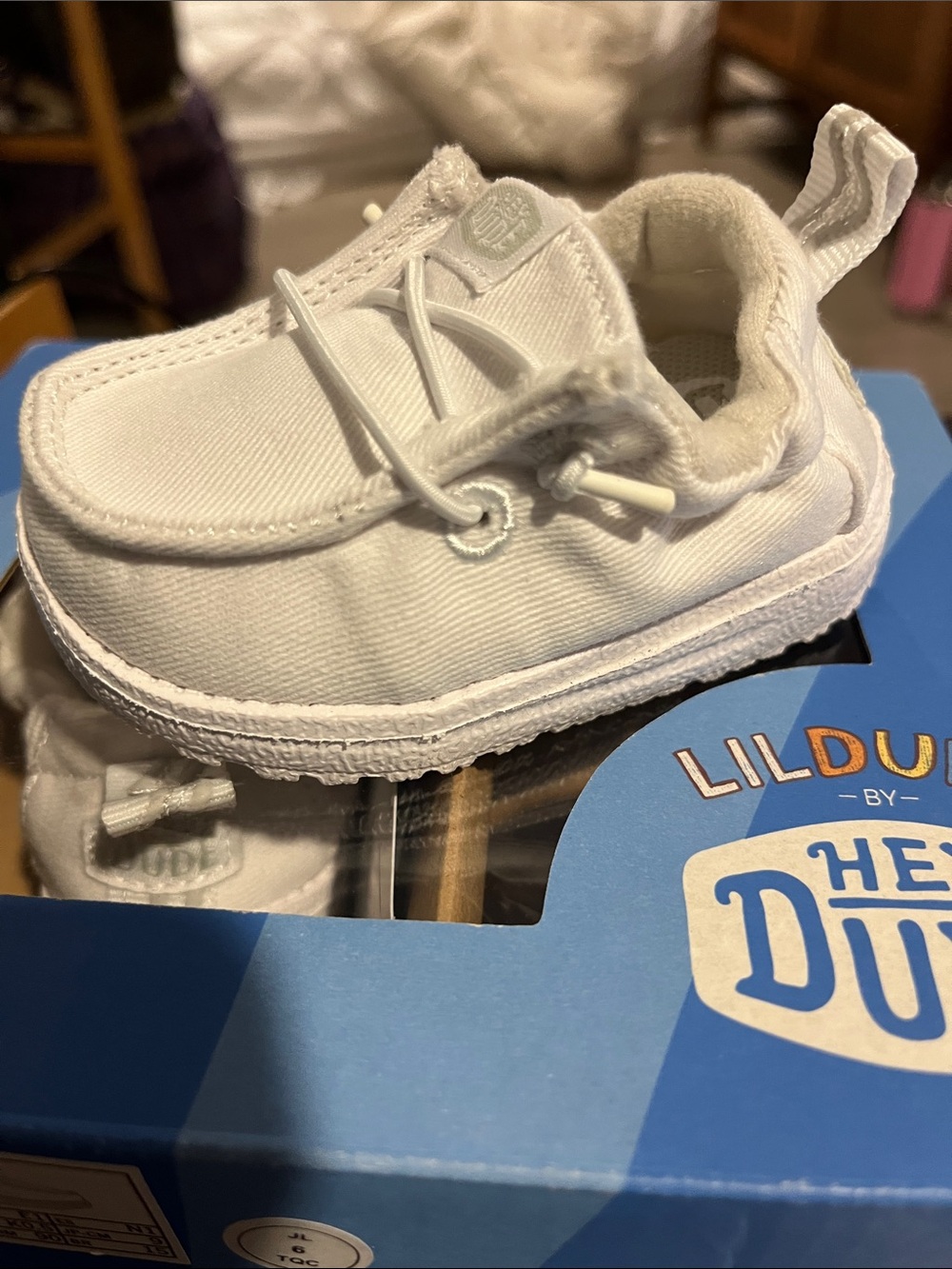 Hey Dude White Canvas Slip-On Baby Shoes